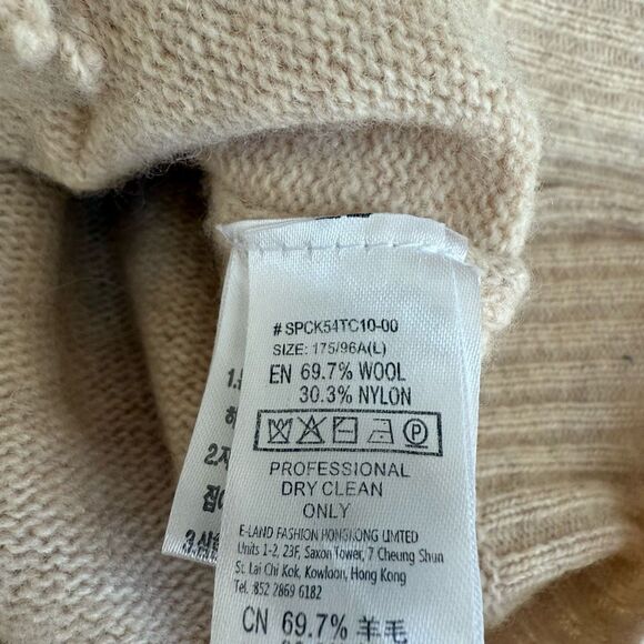 Spao beige wool v-neck button down cardigan size L - Picture 5 of 7